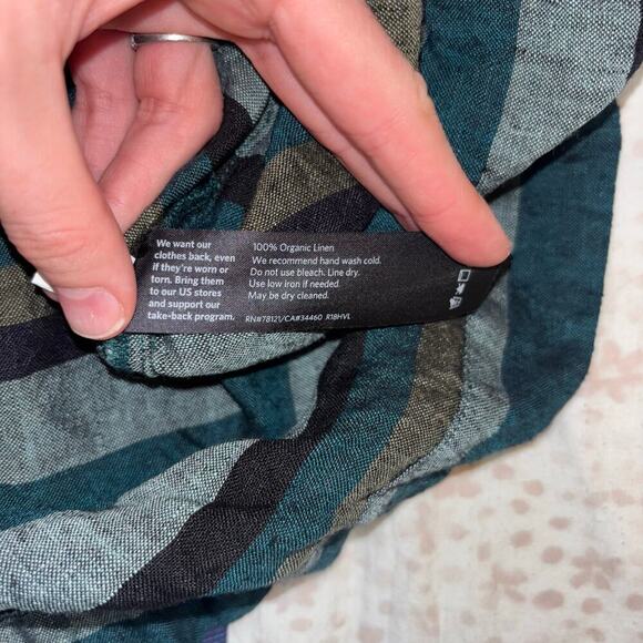 Eileen Fisher Organic Linen Striped Boxy Top – Size XL - Picture 14 of 15